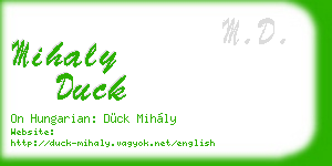 mihaly duck business card